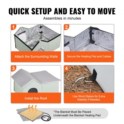 Heated Cat House Outdoor Kitty Shelter with Adjustable Temperature and Timer