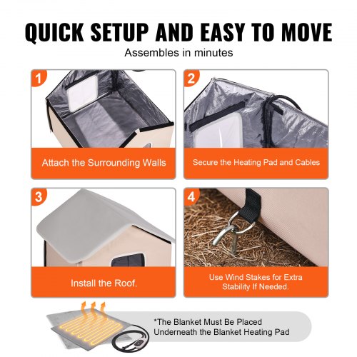 Elevated Heated Cat House Outdoor Kitty Shelter with Timer 600D Oxford