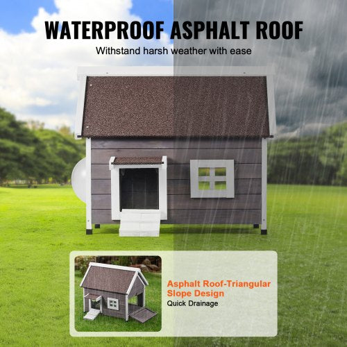 Outdoor Cat House Weatherproof Feral Cat Shelter for Multiple Cats Outdoor
