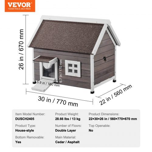 Outdoor Cat House Weatherproof Feral Cat Shelter for Multiple Cats Outdoor