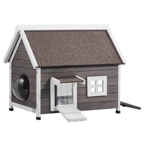 Outdoor Cat House Weatherproof Feral Cat Shelter for Multiple Cats Outdoor