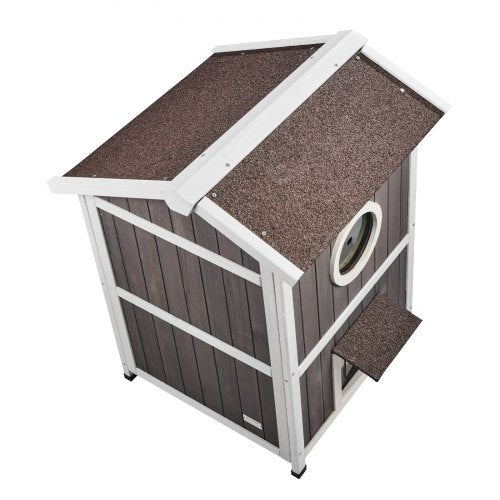 Outdoor Cat House Weatherproof Feral Cat Shelter for Multiple Cats 2story