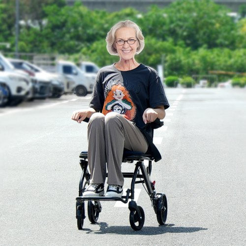 Wheelchair Aluminum Alloy UltraLightweight Transport Chair for Adults
