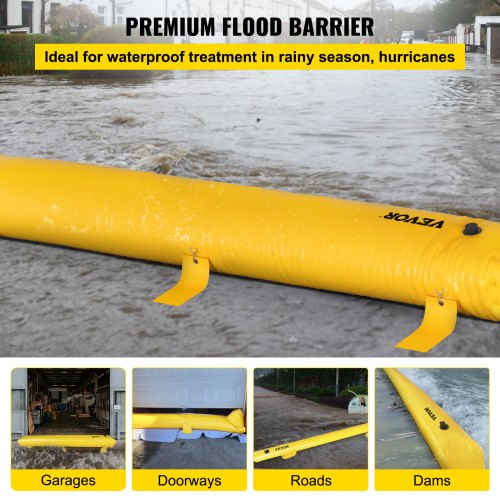 Flood Barrier 24 ft Length x 6 in Height Sandbag Alternative Water Barrier