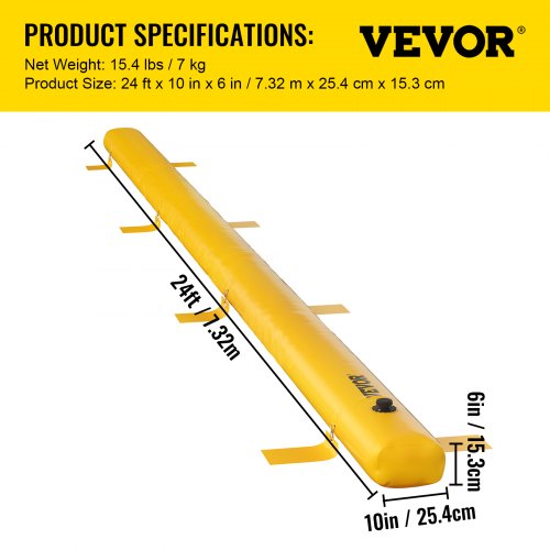Flood Barrier 24 ft Length x 6 in Height Sandbag Alternative Water Barrier