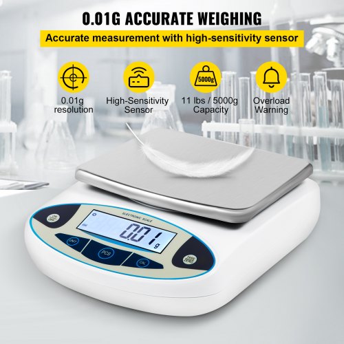 Analytical Balance 5000g x 001g Accuracy Lab Scale High Precision