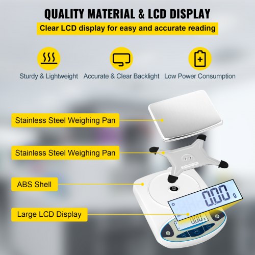 Analytical Balance 5000g x 001g Accuracy Lab Scale High Precision