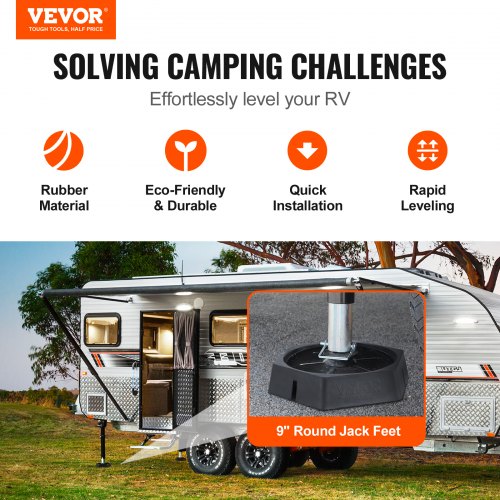 RV Leveling Pads 9 Inch Round Landing Feet Permanent Attached Jack