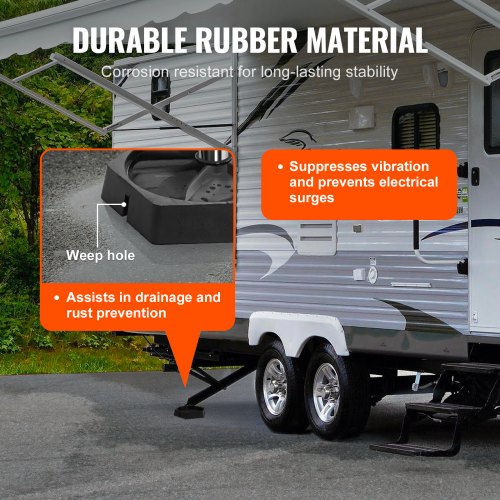 RV Leveling Pads 9 Inch Round Landing Feet Permanent Attached Jack