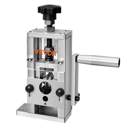 Manual Wire Stripping Machine, 0.06-1 in, Copper Stripper with Hand Crank or Drill Powered, 64Mn Quenched Blades, 45# Steel Rollers, Aluminum Alloy Frame Wire Peeler, for Scrap Copper Recycling