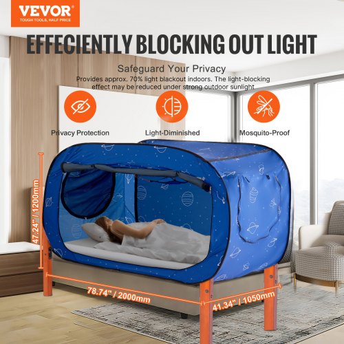 Bed Tent Pongee Fabric 2 Doors Breathable Dream Tent with 033 in Fiber