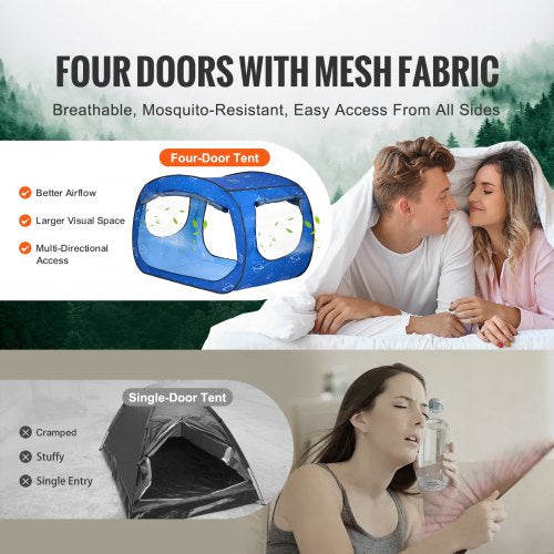Bed Tent Pongee Fabric 2 Doors Breathable Dream Tent with 033 in Fiber
