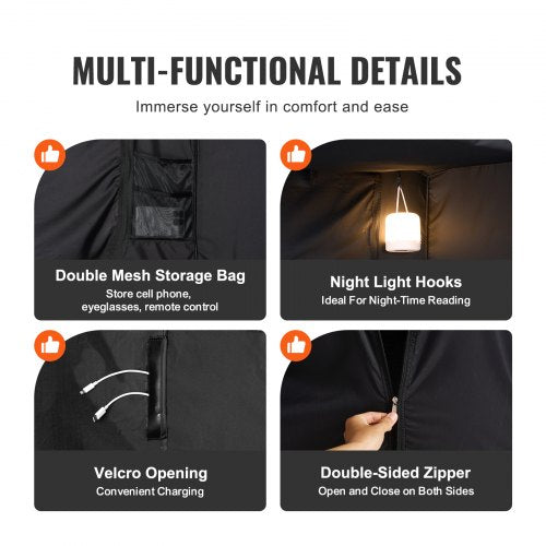 3 Doors Bed Tent Breathable Tent 70 Blackout with 037 in Fiber Poles – 1190 MM