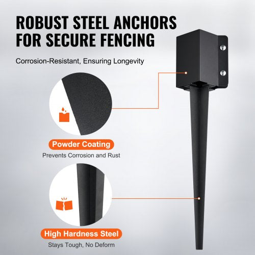 Fence Post Anchor Ground Spike 4 Pack 24 x 4 x 4 Inches Outer Diameter