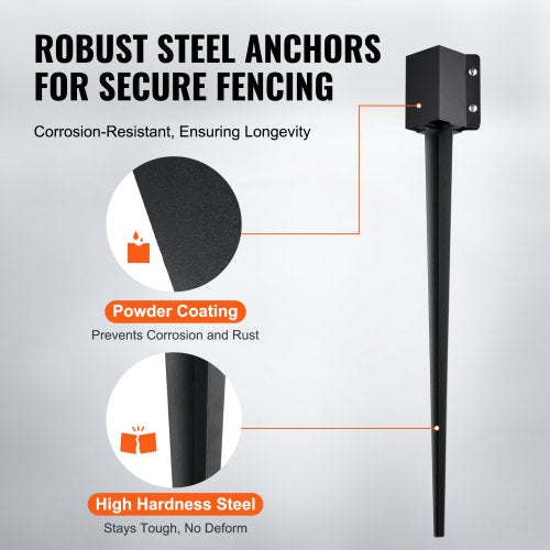 Fence Post Anchor Ground Spike 4 Pack 36 x 4 x 4 Inches Outer Diameter
