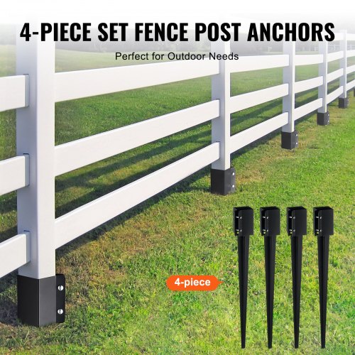 Fence Post Anchor Ground Spike 4 Pack 36 x 4 x 4 Inches Outer Diameter