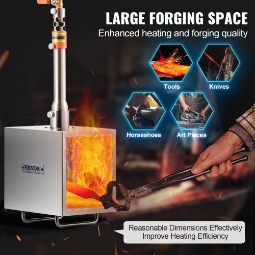 Portable Propane Forge 1 Burner Farrier Forge 2600 Tool and Knife Making