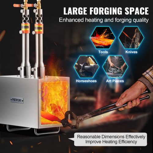 Portable Propane Forge 2 Burner Farrier Forge 2600 Tool and Knife Making