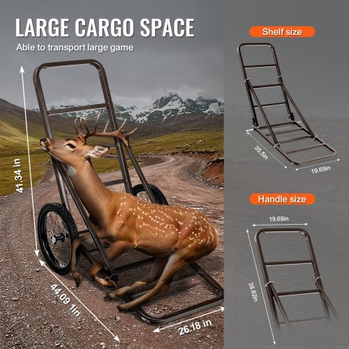 Deer Cart 300 LBS Capacity Folding Game Cart Deer Cart Game Hauler with Big