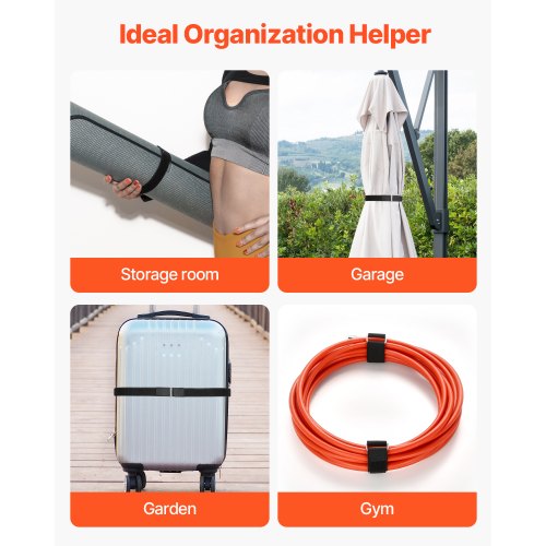 Cable Ties 3937Inch Adjustable Hook and Loop Straps with 50 Metal