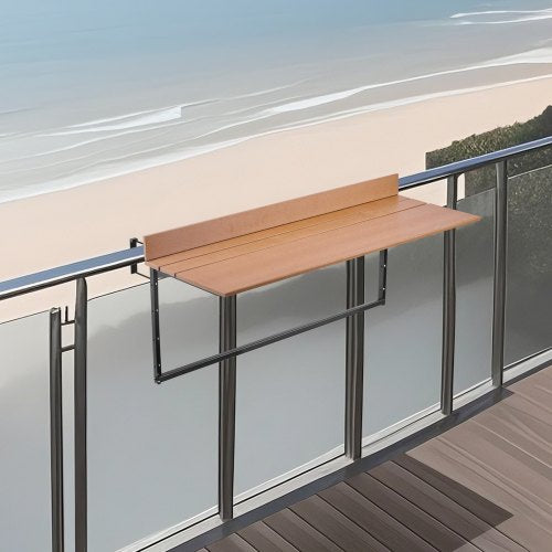 Balcony Hanging Table 15 x 39 in Folding Balcony Railing Table Outdoor