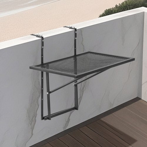 Balcony Hanging Table 19 x 24 in Metal Folding Balcony Railing Table