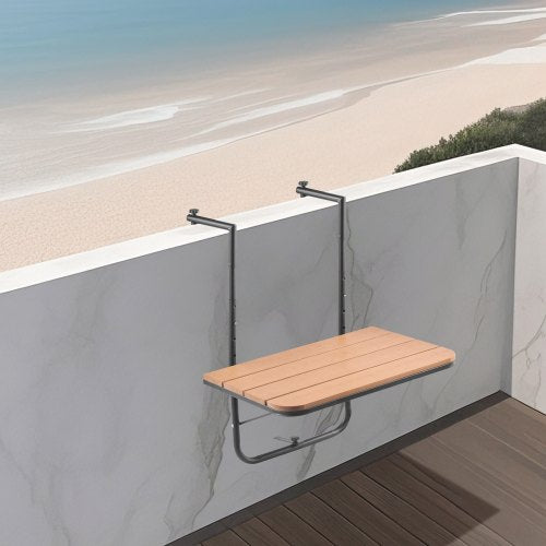 Balcony Hanging Table 25 x 24 in Folding Balcony Railing Table Outdoor