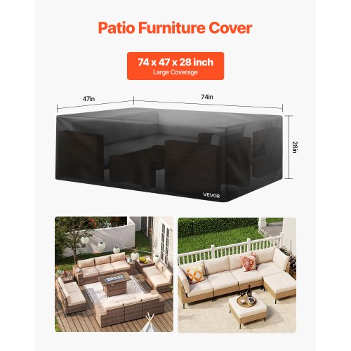 Patio Furniture Cover 420D Heavy Duty Waterproof Outdoor Dining Table And