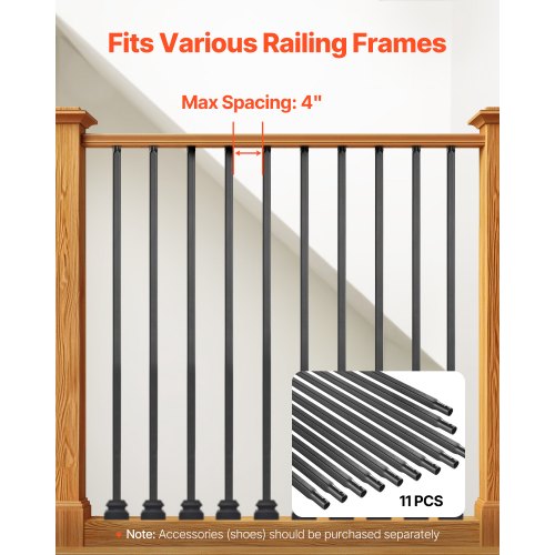 Staircase Balusters 11 Pack 44 Inch Durable Carbon Steel Stair Balusters