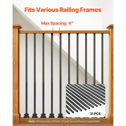 Staircase Balusters 31 Pack 44 Inch Durable Carbon Steel Stair Balusters