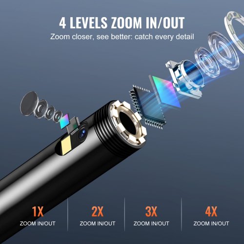 Endoscope Camera with Light Dual Lens Industrial Borescope 43 Screen