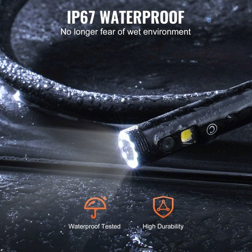 Endoscope Camera with Light Triple Lens Borescope with 49.2FT SemiRigid