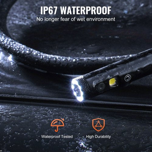 Endoscope Camera with Light Triple Lens Industrial Borescope 5 Screen