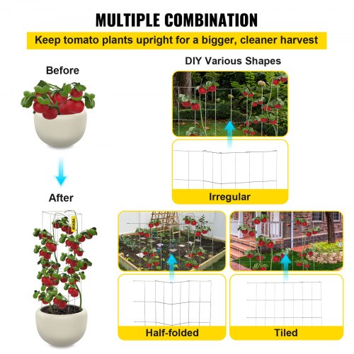 Tomato Cages 118 x 118 x 461 5 Packs Square Plant Support Cages