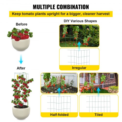Tomato Cages 118 x 118 x 461 10 Packs Square Plant Support Cages
