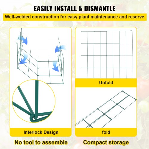 Tomato Cages 118 x 118 x 461 10 Packs Square Plant Support Cages