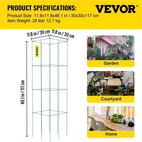 Tomato Cages 118 x 118 x 461 10 Packs Square Plant Support Cages