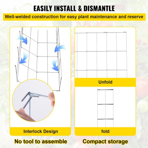 Tomato Cages 118 x 118 x 461 10 Packs Square Plant Support Cages