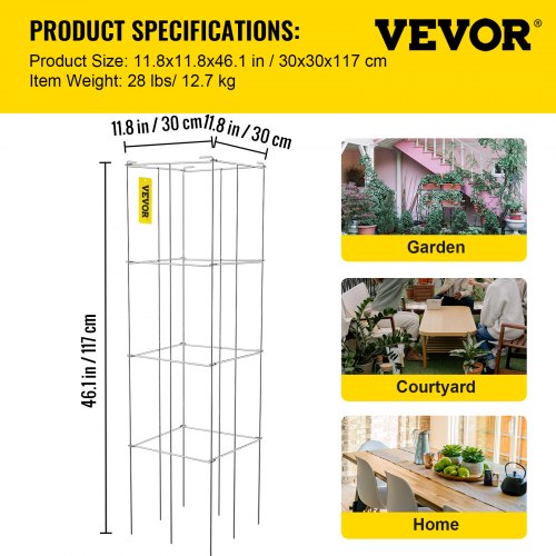 Tomato Cages 118 x 118 x 461 10 Packs Square Plant Support Cages