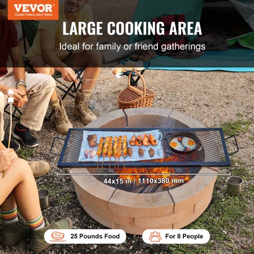 XMarks Fire Pit Grill Grate Rectangle Cooking Grate Heavy Duty Steel