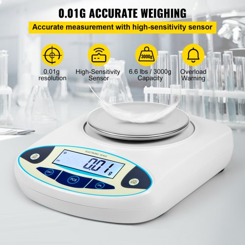 Lab Scale Analytical Balance 3000g x 001g Accuracy High Precision Lab