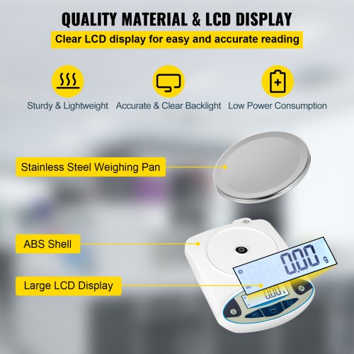 Lab Scale Analytical Balance 3000g x 001g Accuracy High Precision Lab