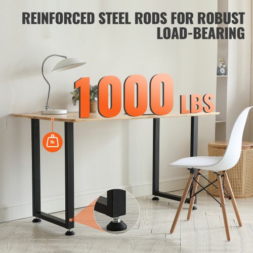 28 Inch Adjustable Furniture Legs Square Reinforced Steel Office Table legs