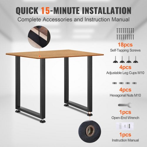 28 Inch Adjustable Furniture Legs Square Reinforced Steel Office Table legs