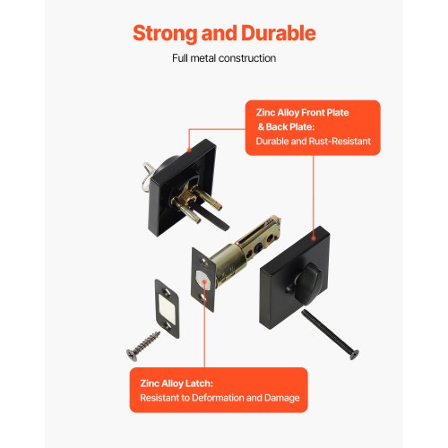 Deadbolt Lock Square Single Cylinder Dead Bolt Keyed 1 Side Fits Standard