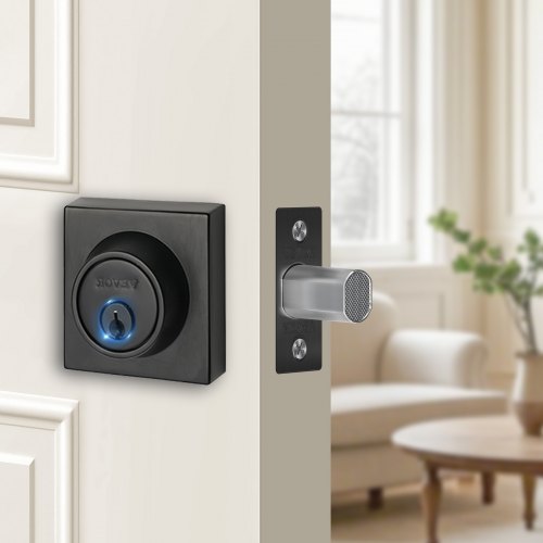 Deadbolt Lock Square Single Cylinder Dead Bolt Keyed 1 Side Fits Standard