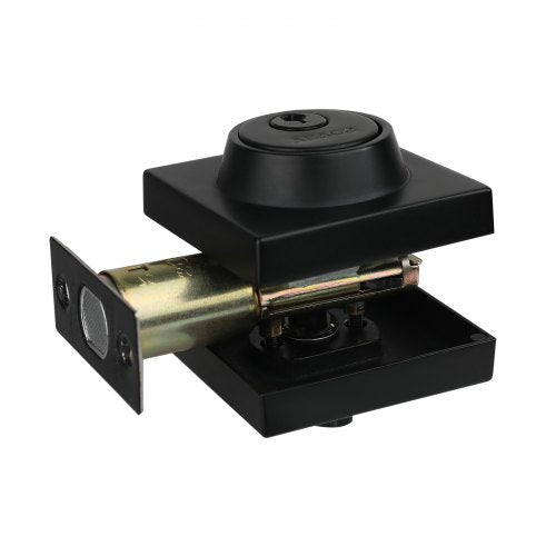 Deadbolt Lock Square Single Cylinder Dead Bolt Keyed 1 Side Fits Standard