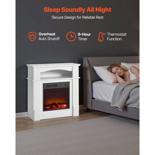 33 Inch Freestanding Fireplaces 1500W 5120Btu Fake Electric Fireplace Stove