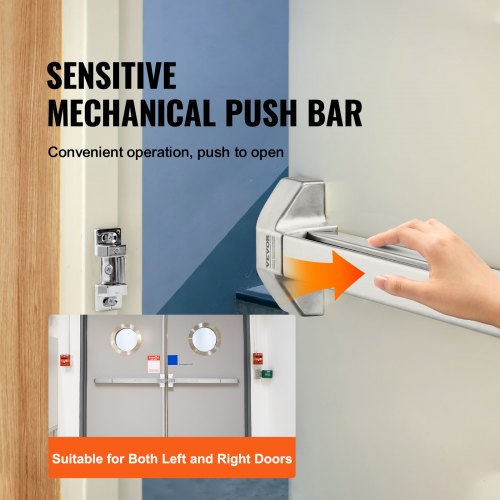 Door Push Bar Panic Exit Device 31” Stainless Steel Commercial Emergency