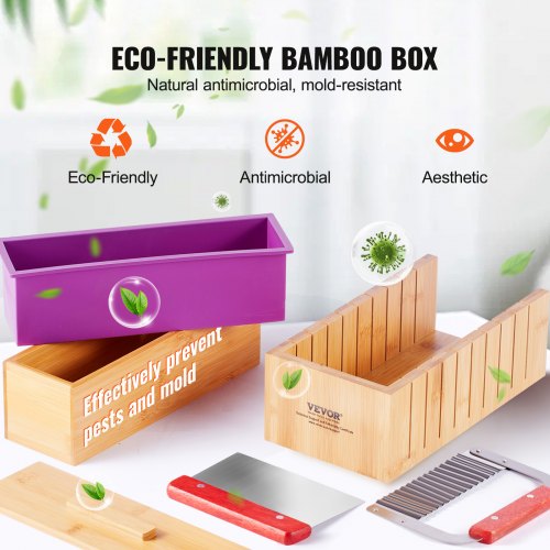 Soap Making Kit Bamboo Cutting Box and Inner Box with Silicone Mold